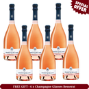 Champagne Besserat de Bellefon Rose Brut NV x 6 Bottles (FREE GIFT)